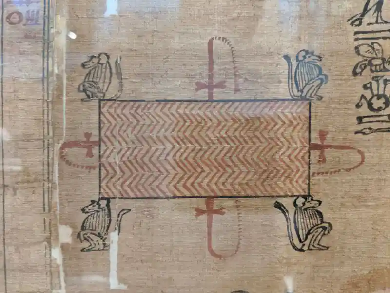 The lake of fire in the Duat guarded by baboons